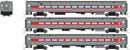 PREORDER Rapido N 528053 Comet Commuter Car Cab/Coach Set, Connecticut Department of Transportation CDOT (3-Pack)