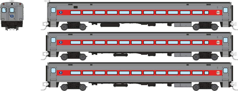 PREORDER Rapido N 528053 Comet Commuter Car Cab/Coach Set, Connecticut Department of Transportation CDOT (3-Pack) | 251.96