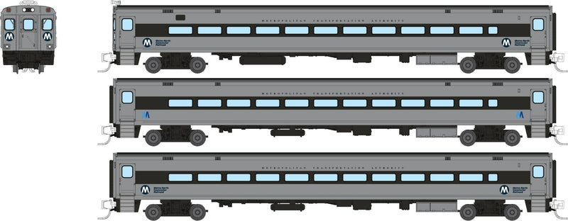 PREORDER Rapido N 528064 Comet Commuter Car Cab/Coach Set, Metro North West of Hudson (3-Pack)
