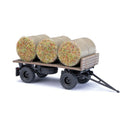 Busch HO 53018 1985 IFA HW 60 Flatbed Farm Trailer with Hay Bales | 28.04
