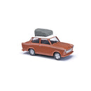 PREORDER Busch HO 53111 1975 Trabant P601 2-Door with Roof Rack, Brown | 28.04