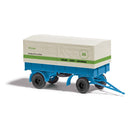 PREORDER Busch HO 53357 1967 IFA HL 80 Low-Side Farm Trailer with Canvas Cover, German State Railroad DR | 22.94