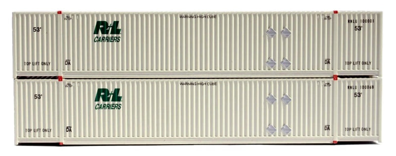 Jacksonville Terminal Company N 537062 53' High Cube 8-55-8 Containers with Magnetic System, R+L Carriers (2)