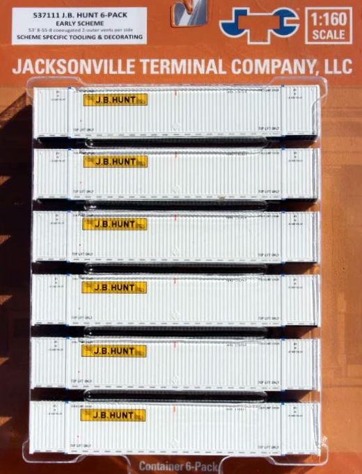 Jacksonville Terminal Company N 537111 53' High Cube 8-55-8 Containers with Magnetic System, JB Hunt (6)