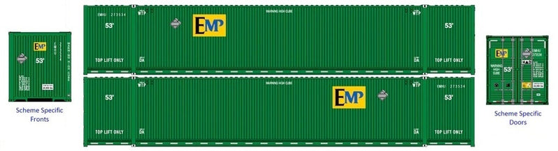 Jacksonville Terminal Company N 537117 53' High Cube 8-55-8 Containers Set