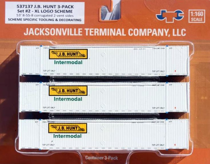 Jacksonville Terminal Company N 537137 53' High Cube 8-55-8 Container Set