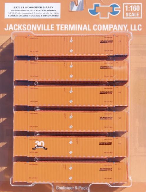 Jacksonville Terminal Company N 537153 53' High Cube 8-55-8 Containers with Magnetic System, Schneider 30th Anniversary (6)