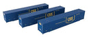 Walthers (SceneMaster) HO 18501 53' Singamas Corrugated Side Container, 3-Pack, CSX