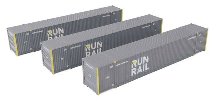 Walthers (SceneMaster) HO 18506 53' Singamas Corrugated Side Container, 3-Pack, Run Rail