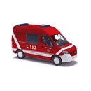 PREORDER Busch HO 54058 2018 Mercedes-Benz Sprinter Short Wheelbase/High Roof Ambulance, Erlangen Germany Fire Department | 48.44