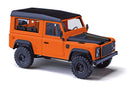 Busch HO 54309 Land Rover Defender 90 SUV, Assembled, Last Edition (orange, black)