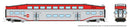 PREORDER Rapido 546008 N Bilevel Commuter Cab Car & 2 Coach Set - Ready to Run -- CalTrain Set #2 #120, 232, 236 (silver, red)