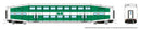 PREORDER Rapido 546013 N Bilevel Commuter Cab Car & 2 Coach Set - Ready to Run -- GO Transit Set #1 #205, 2123, 2150 (green, white)