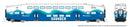 PREORDER Rapido 546022 N Bilevel Commuter Cab Car & 2 Coach Set - Ready to Run -- Sounder Set #1 #302, 404, 410 (white, blue, green)