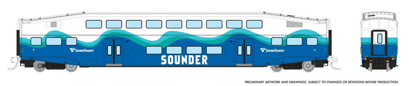 PREORDER Rapido N 546024A Bilevel Commuter Coach, Sounder (DCC and Sound Equipped) | 81.18