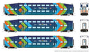 PREORDER Rapido N 546030 Bilevel Commuter Coach 3-Pack, TriRail