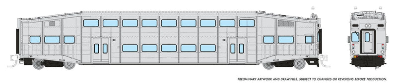 PREORDER Rapido N 546098 Bilevel Commuter Cab Car, Undecorated/Unlettered Cab Car Early Version  | 90.2