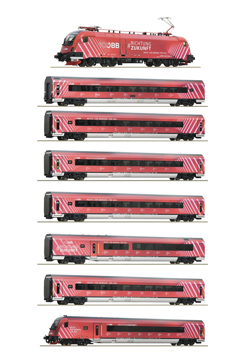 Roco HO 5520002 8 Pieces Passenger Set, OBB Railjet (100 Years)