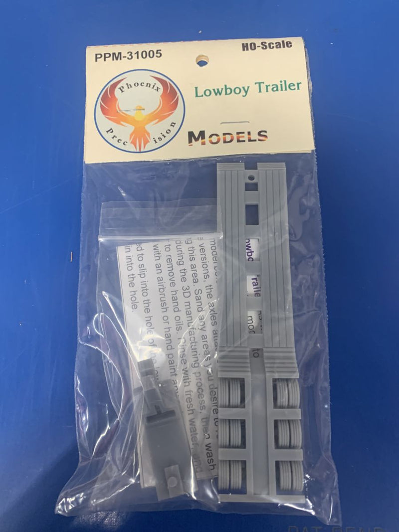 Phoenix Precision Models PPM31005 HO LOWBOY TRLR W HITCH 1P