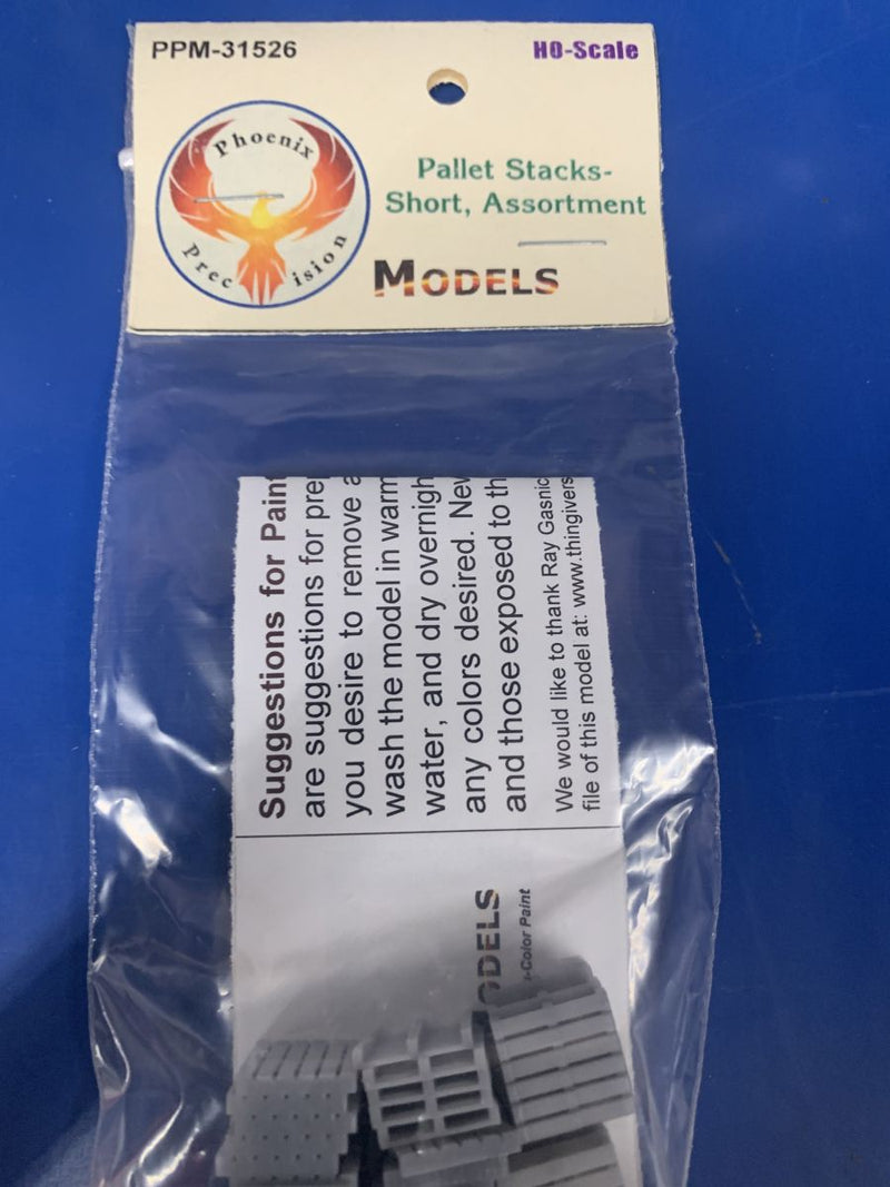 Phoenix Precision Models HO 31526 Pallet Stacks Shorties (6) Unpainted Kit