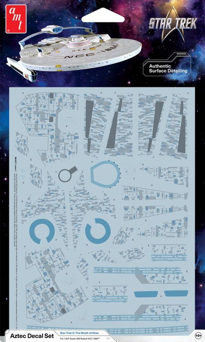 Polar Lights 71 Star Trek: Wrath of Khan U.S.S. Reliant Aztec Decal Set Skil