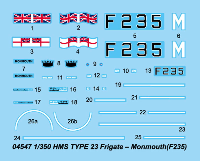 Trumpeter HMS TYPE 23 Frigate - Monmouth(F235) 04547 1:350