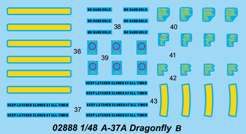 Trumpeter US A-37A Dragonfly Light Ground-Attack Aircraft 02888 1:48