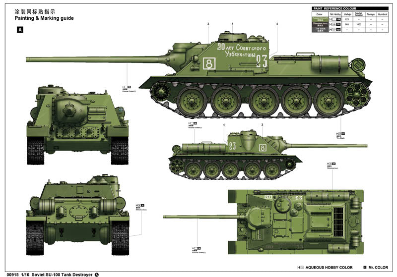 Trumpeter Soviet SU-100 Tank Destroyer 00915 1:16