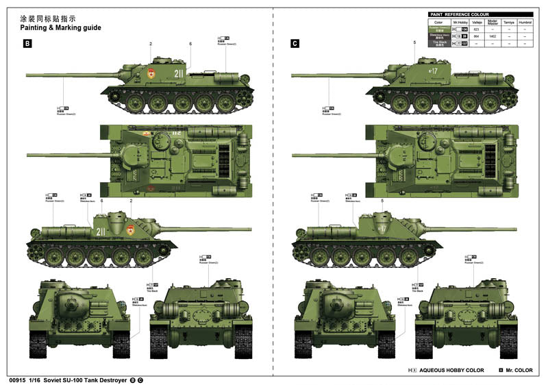 Trumpeter Soviet SU-100 Tank Destroyer 00915 1:16