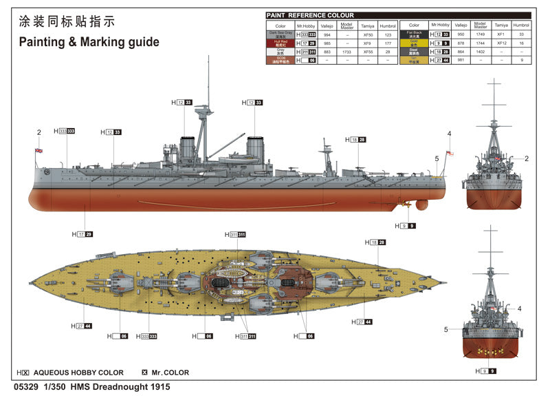 Trumpeter HMS Dreadnought 1915 05329 1:350