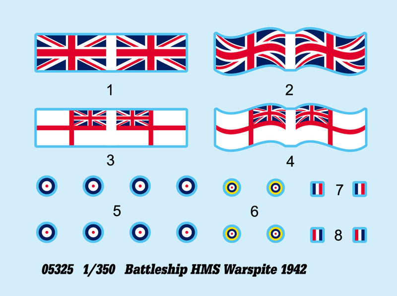 Trumpeter Battleship HMS Warspite 1942 05325 1:350