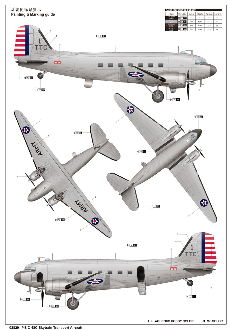 Trumpeter C-48C Skytrain Transport Aircraft 02829 1:48