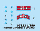 Trumpeter 05322 German Zerstorer Z-30, 1942 1:350