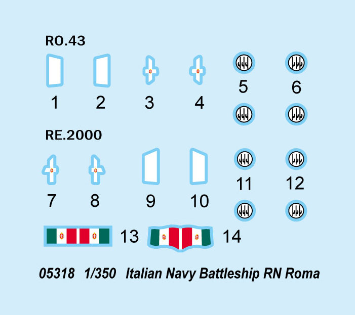 Trumpeter 05318 Italian Navy Battleship RN Roma 1:350