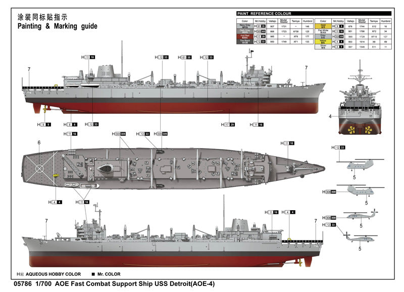 Trumpeter 05786 AOE Fast Combat Support Ship USS Detroit(AOE-4) 1:700