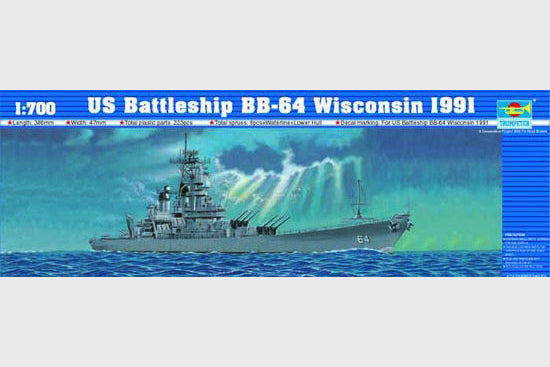 Trumpeter 05706 US Battleship BB-64 Wisconsin 1991 1:700