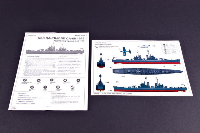 Trumpeter 05724 USS BALTIMORE CA-68 1943 1:700
