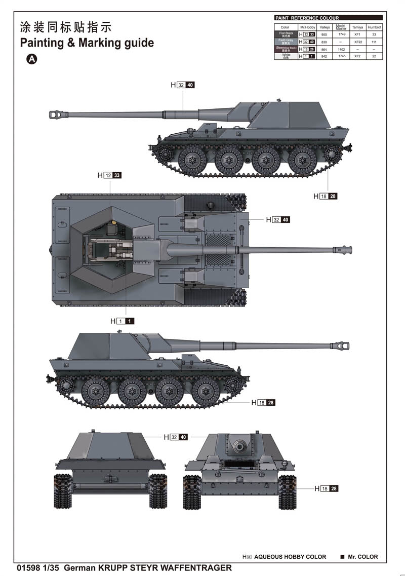 Trumpeter 01598 German KRUPP STEYR WAFFENTRAGER 1:35
