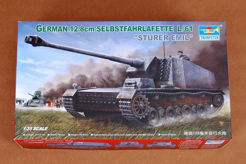 Trumpeter German 12.8cm Selbstfahrlafette L/61 Sturer EmilÂ 00350 1:35