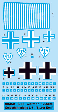 Trumpeter German 12.8cm Selbstfahrlafette L/61 Sturer EmilÂ 00350 1:35