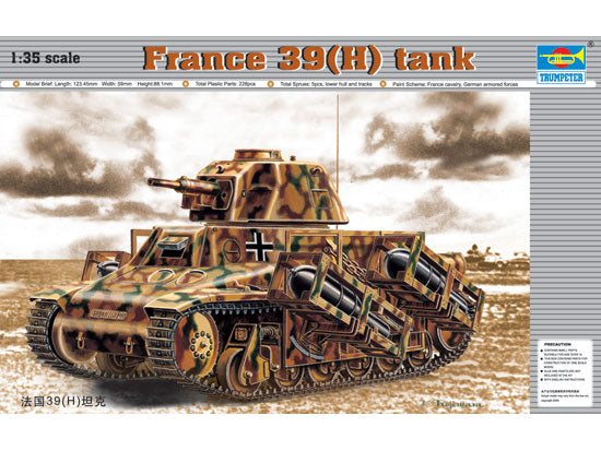 Trumpeter France 39(H) TANK SA 38 37mm gun 00352 1:35