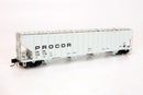 PREORDER Rapido 560005 N Procor 5820 Covered Hopper 6-Pack - Ready to Run -- Procor Ltd. UNPX (gray, low black solid lettering)