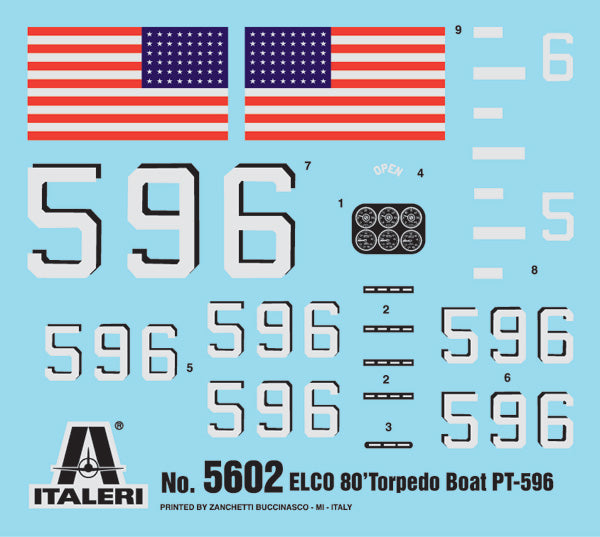 Italeri 5602 - SCALE 1 : 35 ELCO 80' PT - 596 TORPEDO BOAT