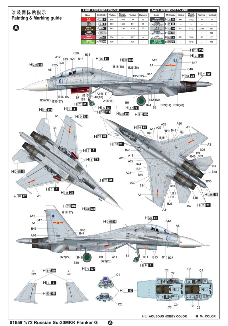 Trumpeter Russian Su-30MKK Flanker G 01659 1:72