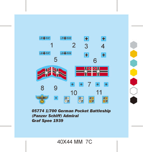 Trumpeter German Pocket Battleship(Panzer Schiff) Admiral Graf Spee 1939 05774 1:700