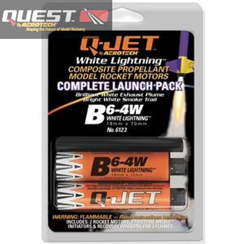 Quest 6123 B6-4W Q-Jet 2 Model Rocket Motor Launch Pack (2-Pack)