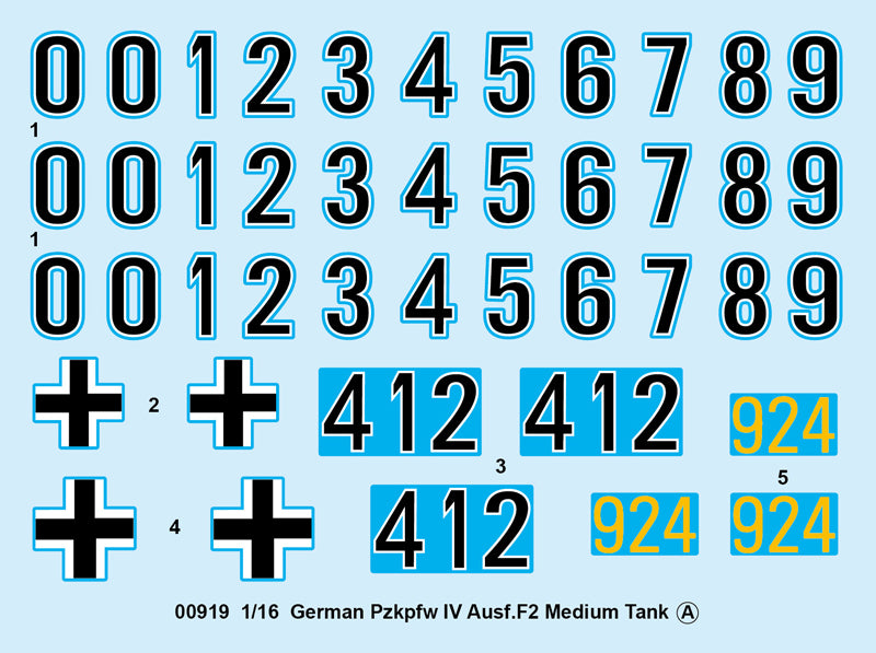 Trumpeter German Pzkpfw IV Ausf.F2 Medium Tank 00919 1:16