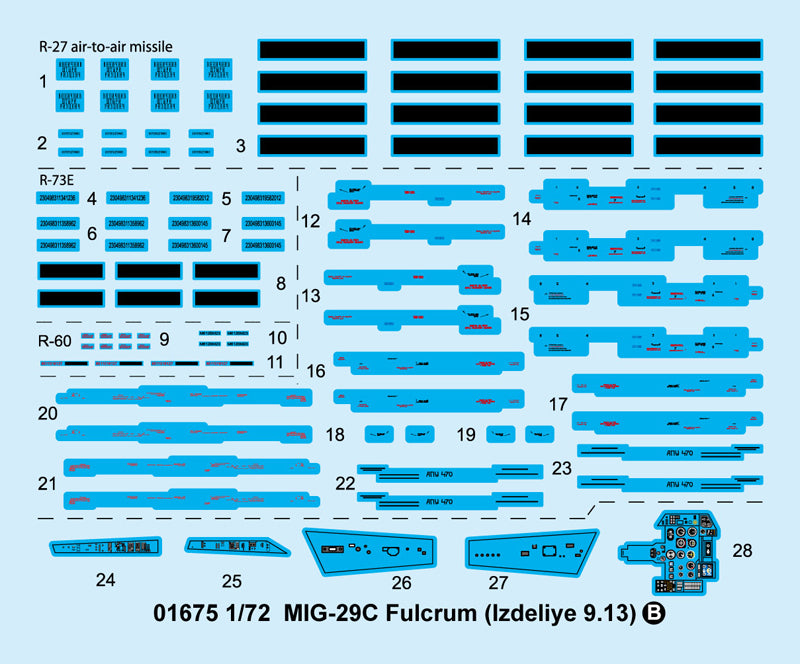 Trumpeter MIG-29C Fulcrum (Izdeliye 9.13) 01675 1:72