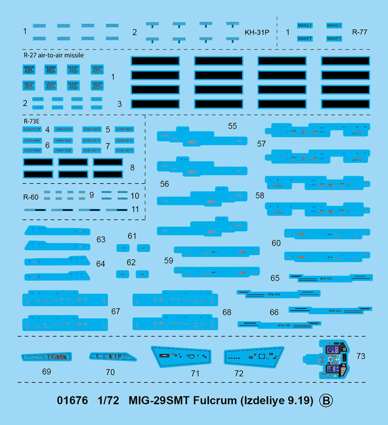 Trumpeter MIG-29SMT Fulcrum (Izdeliye 9.19) 01676 1:72