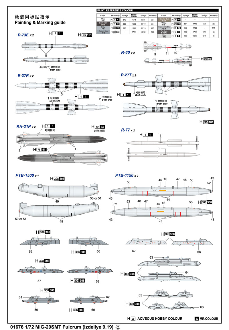 Trumpeter MIG-29SMT Fulcrum (Izdeliye 9.19) 01676 1:72